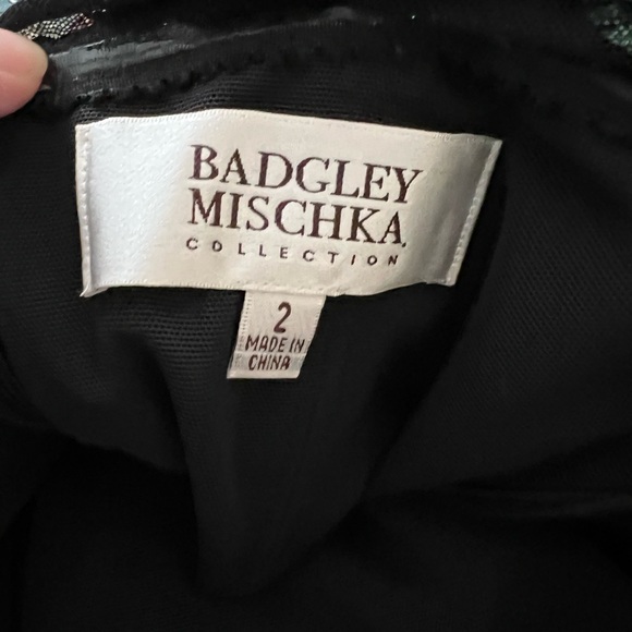 $699 BADGLEY MISCHKA Collection Sequined Sheath Evening Cocktail Party Dress - Picture 9 of 10